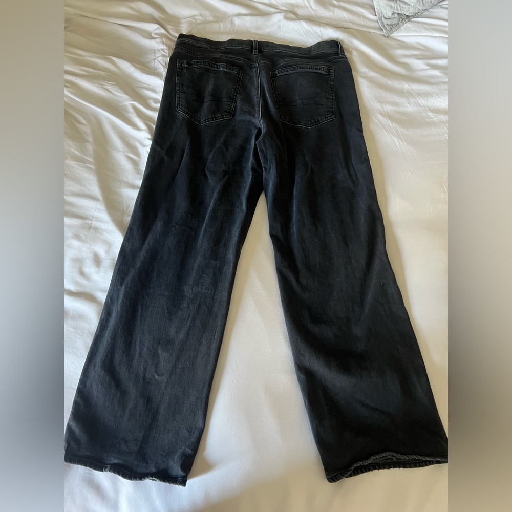 American Eagle Outfitters Black stove pipe wide leg jeans